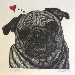 Art Print of Pug Dog Wall Art